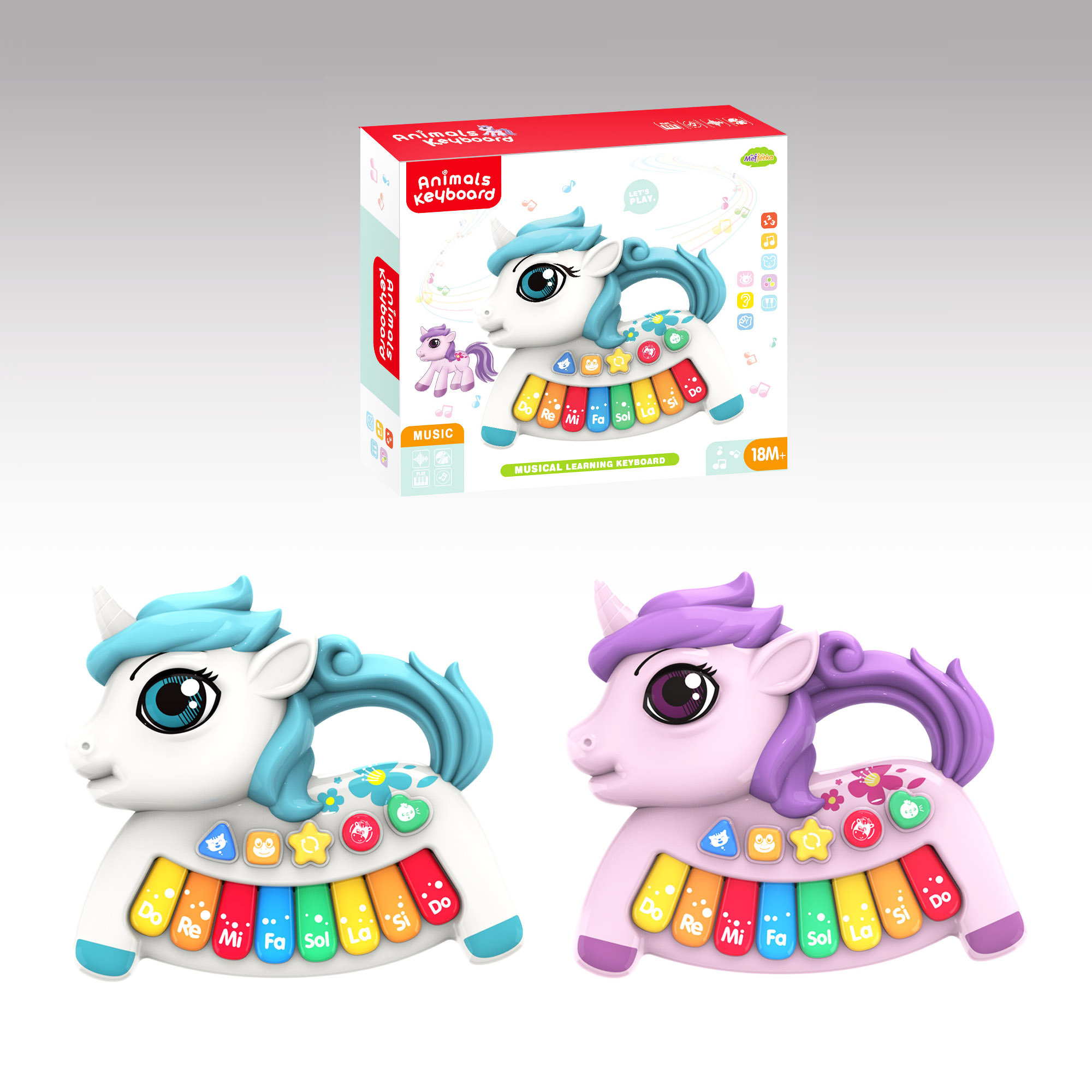 Cartoon Keyboard toy Battery Operated Musical Baby toy animal piano toy for kids