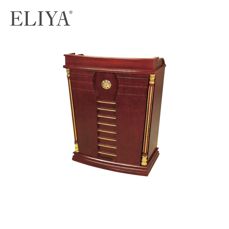 Professional Speech Lectern Rostrum Design Wooden Hotel Podium For Conference