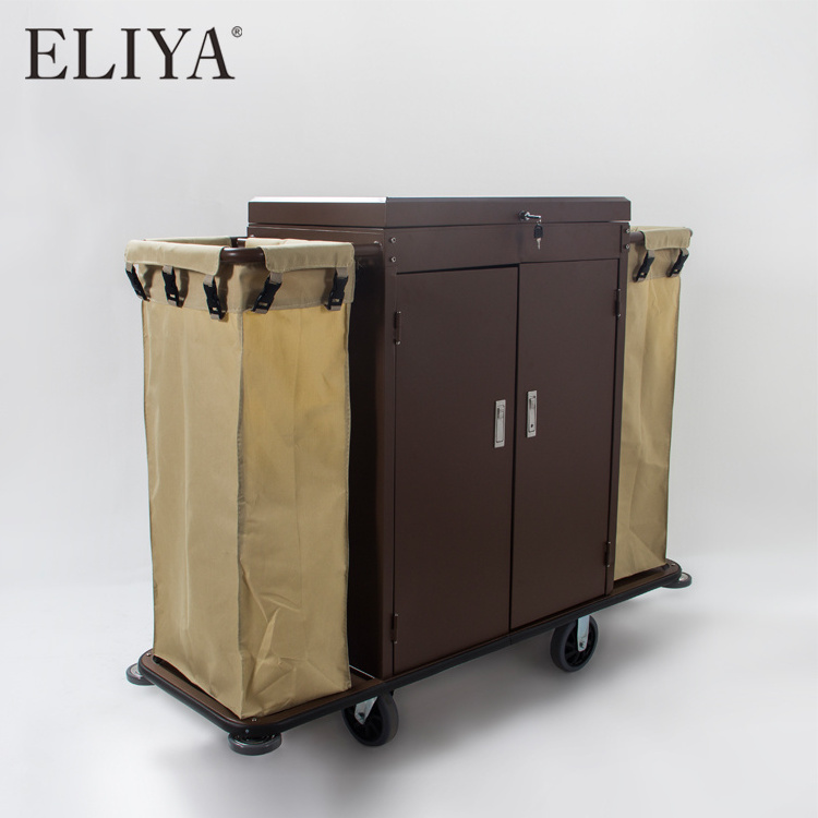 Luxury Hotel Laundry Trolley / Hotel Linen Trolley / Housekeeping Cart