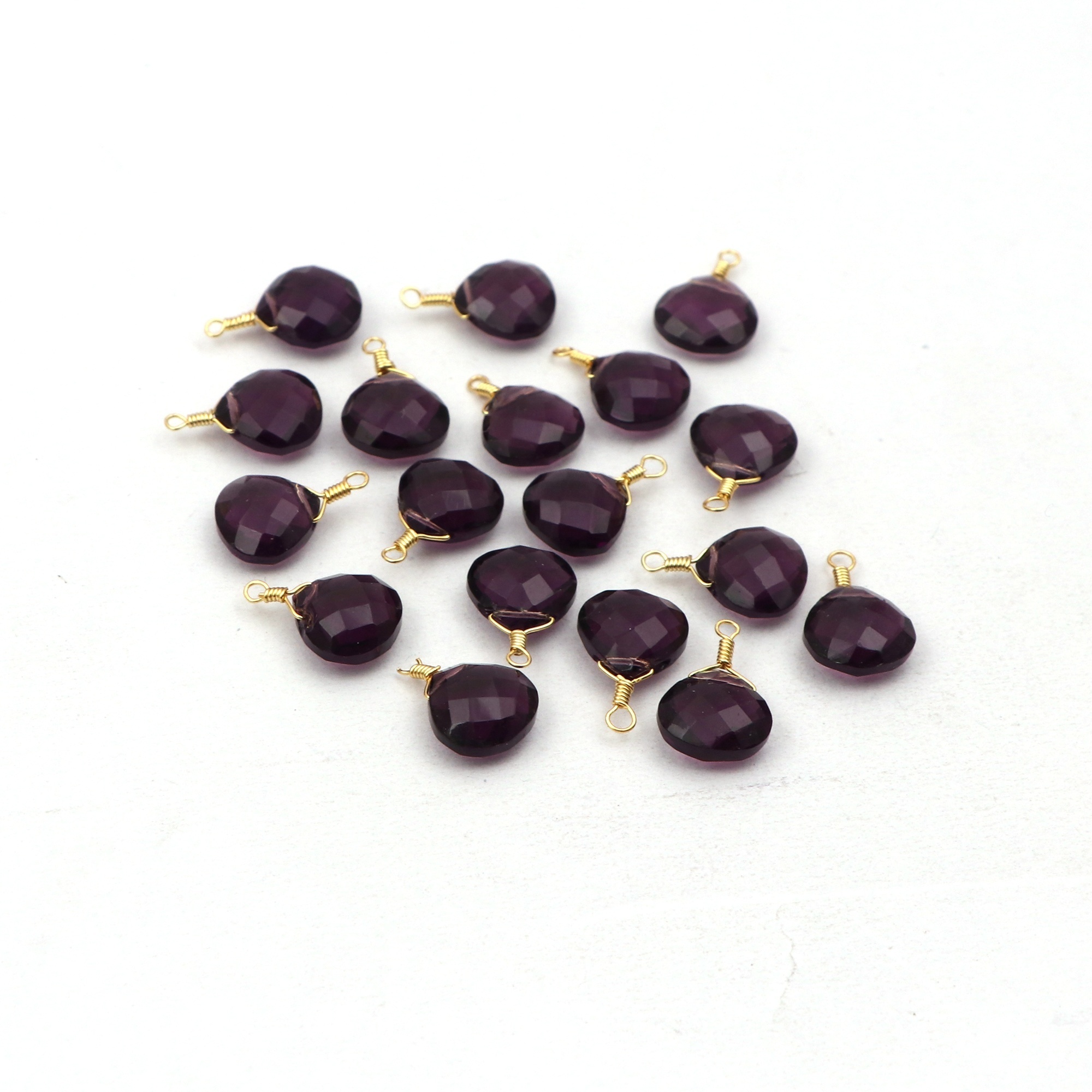 Purple amethyst gemstone connectors craft making wire wrapped gemstone wholesale connectors supply