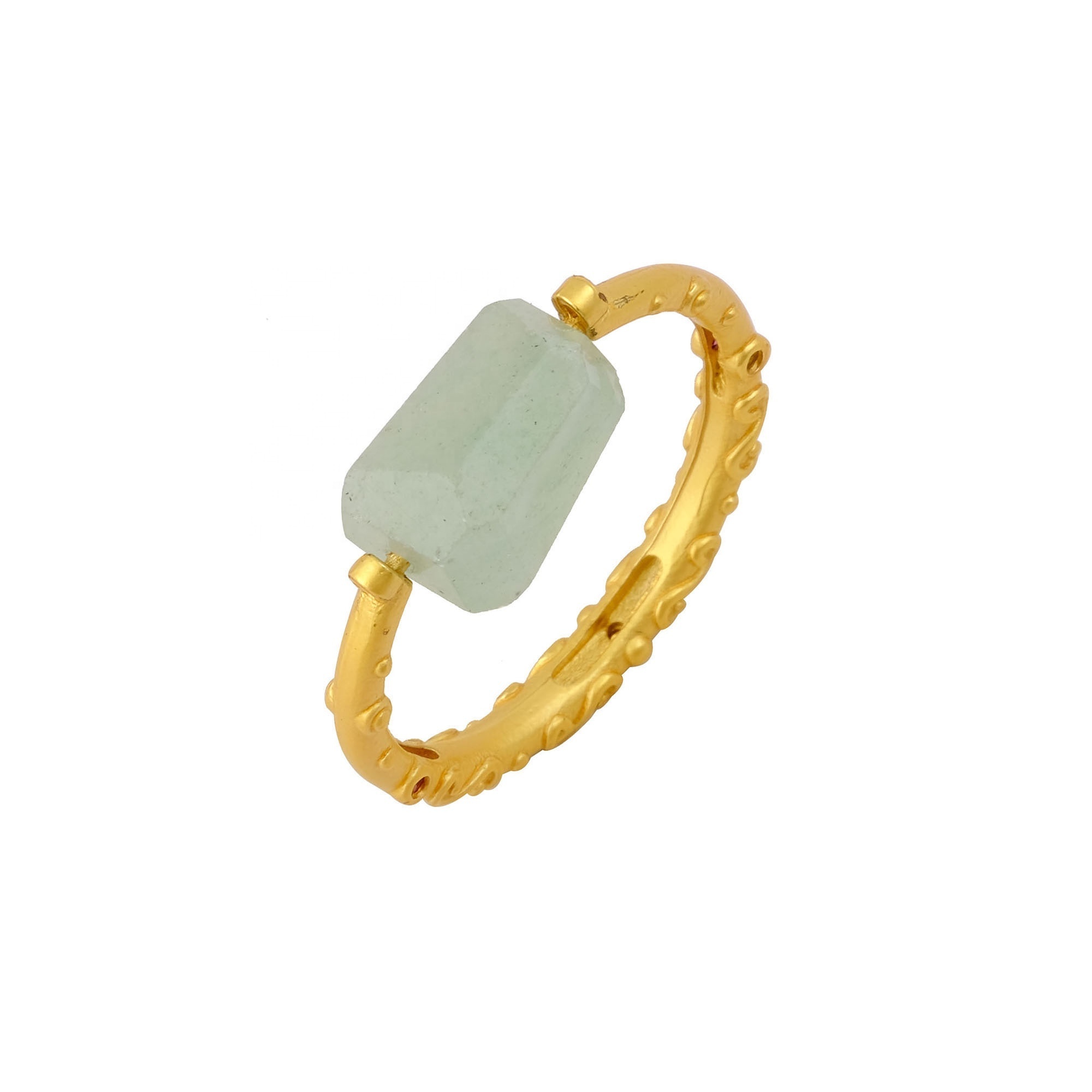 Beautiful present for her dainty strawberry quartz gemstone ring baguette shape gemstone jewelry gold plated everyday wear ring