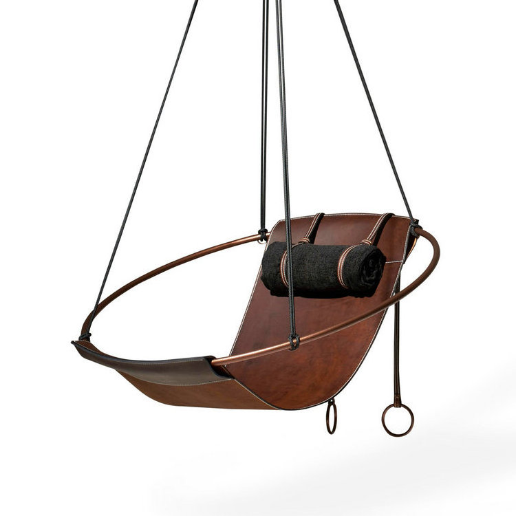 Home Furniture Back Circle Chair Sling Swing Hanging  Chair  for Living Room and Hotel Gold OEM Furniture