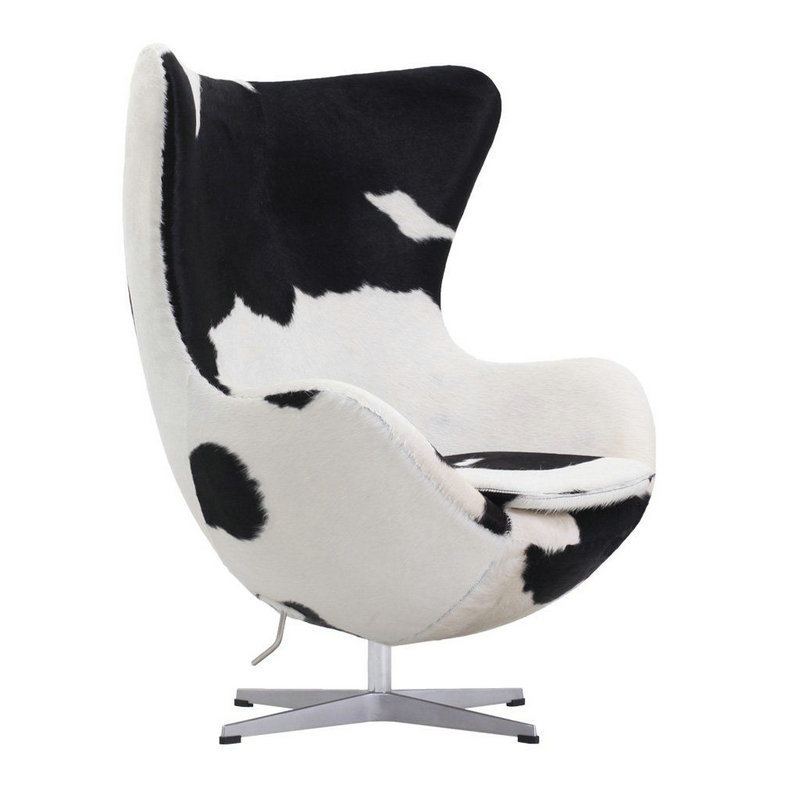 Modern Nordic Living Room Chairs Hotel Lobby Ball Fiberglass Leisure Armchair Design Leather Swivel Lounge Egg Chair