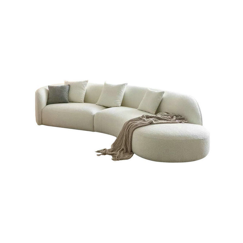 Modern  Luxury Arc Living Room Sofa Boucle Couches Italian Design Hotel Villa Velvet Fabric Sofa Set Furniture