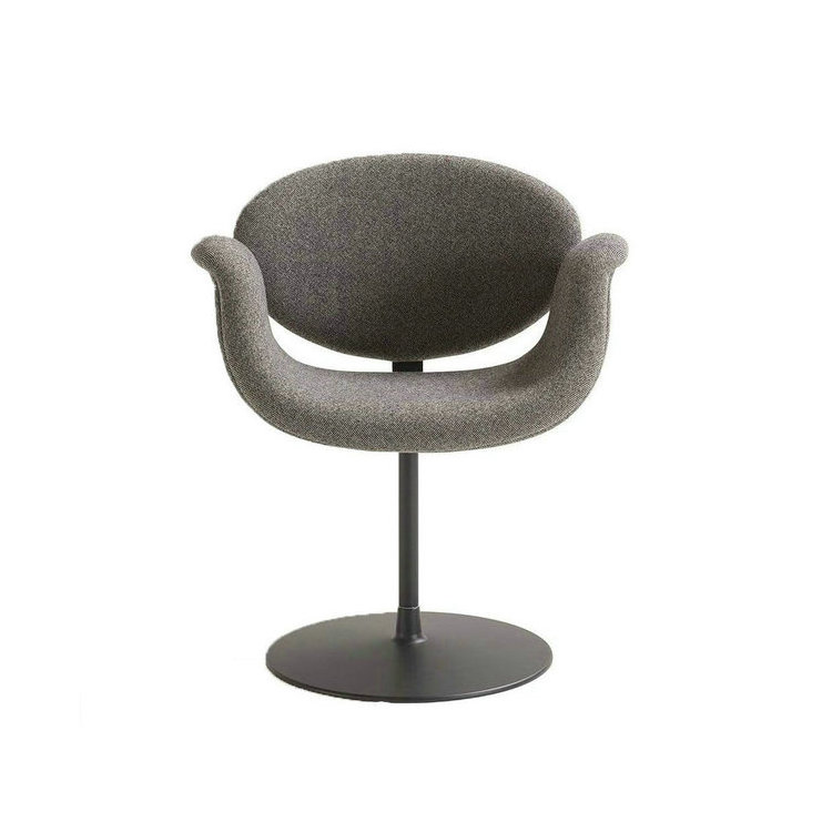 Modern Fabric Dining Chair  Luxury Stainless Steel Disc Base Swivel  Chair Hotel Villa Leisure Chair For Dining Room