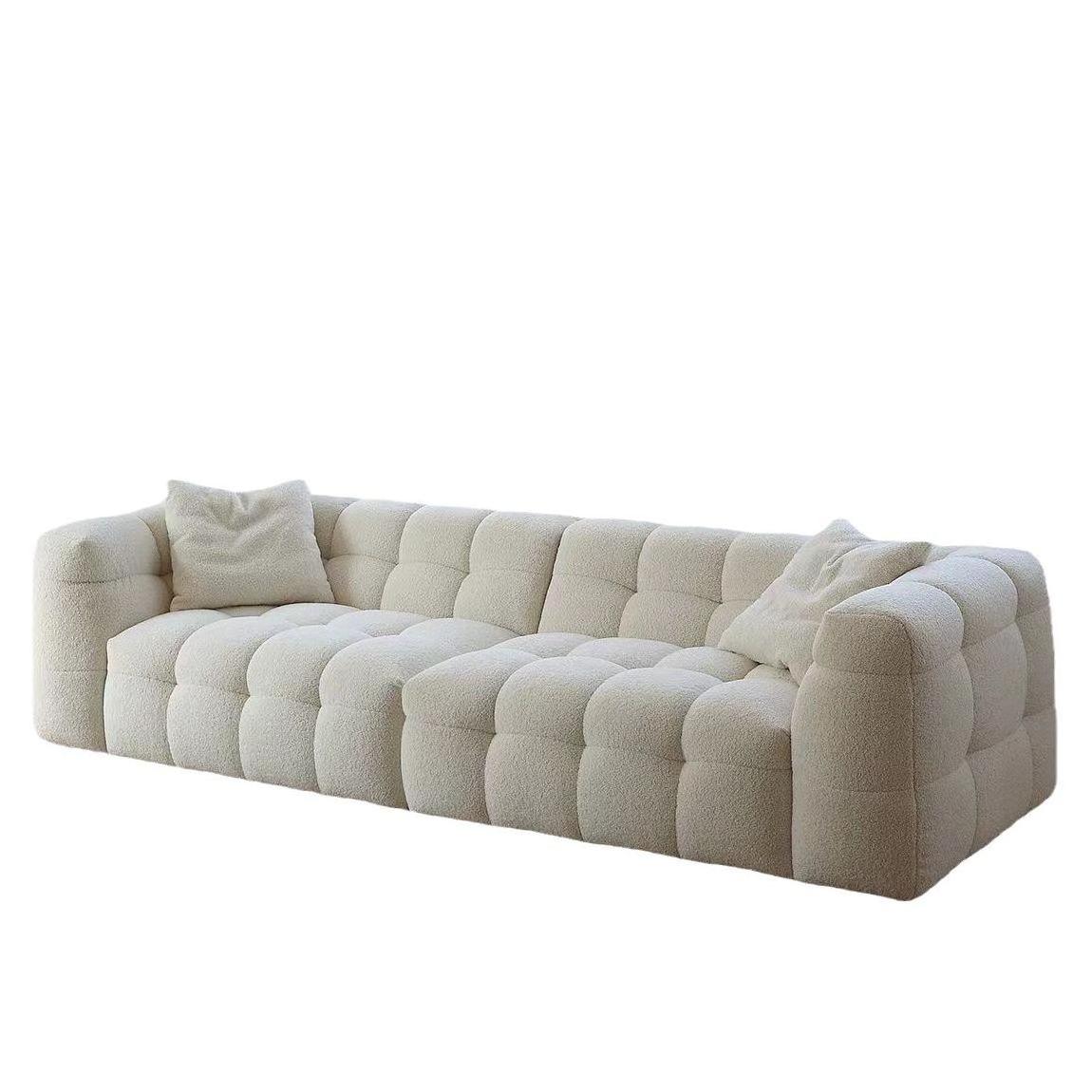 Modern French Scandinavian comfy white sofa couch Living Room Sofas Marshmallow  Fabric modular sectional Customized Sofa Set