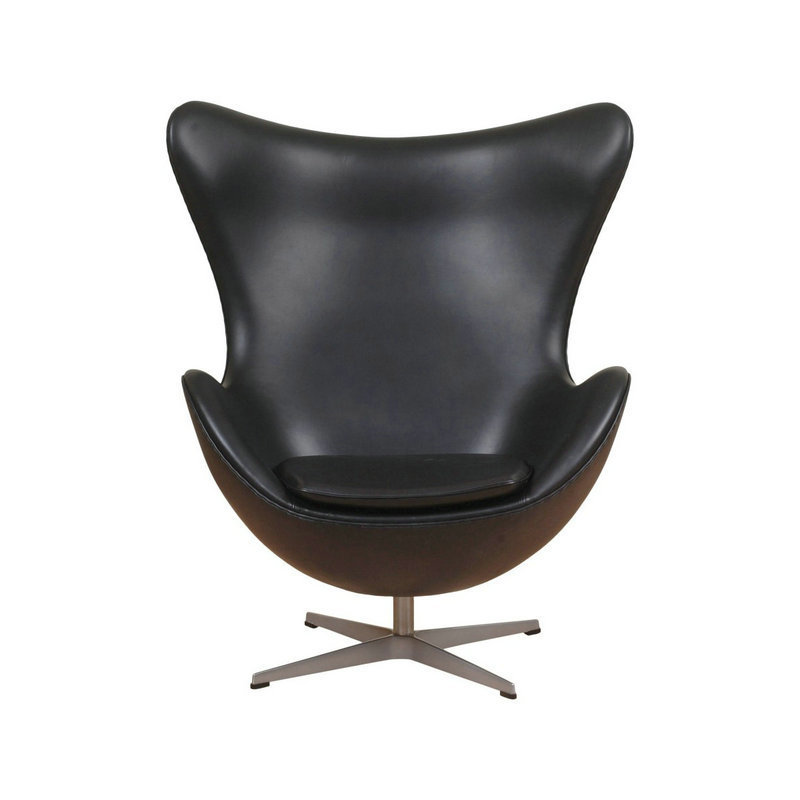 Modern Nordic Living Room Chairs Hotel Lobby Ball Fiberglass Leisure Armchair Design Leather Swivel Lounge Egg Chair