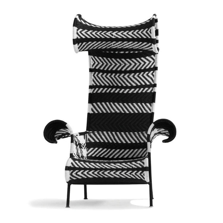 Modern Retro High Back Accent Chair Art Creative Leisure Armchair Single Designer Rattan Outdoor Furniture Chair