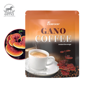 Coffee Mix Ganoderma Lucidum Reishi Mushroom Instant Coffee Coffee 4 in 1 Max Bag OEM Box Packing Packaging Food Organic GAP GMP