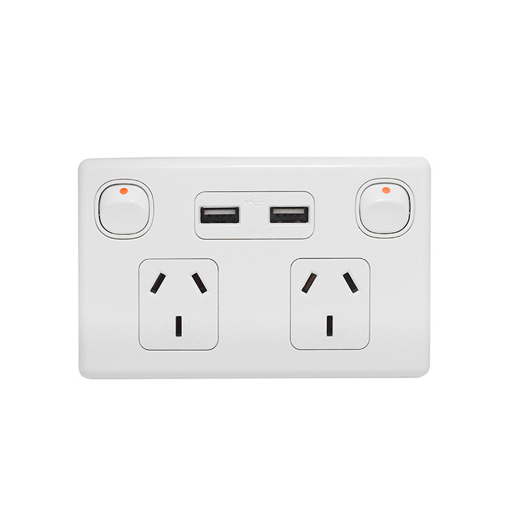 USB Double Power Point Socket Outlet 10A electrical  dimmer And Switch brand