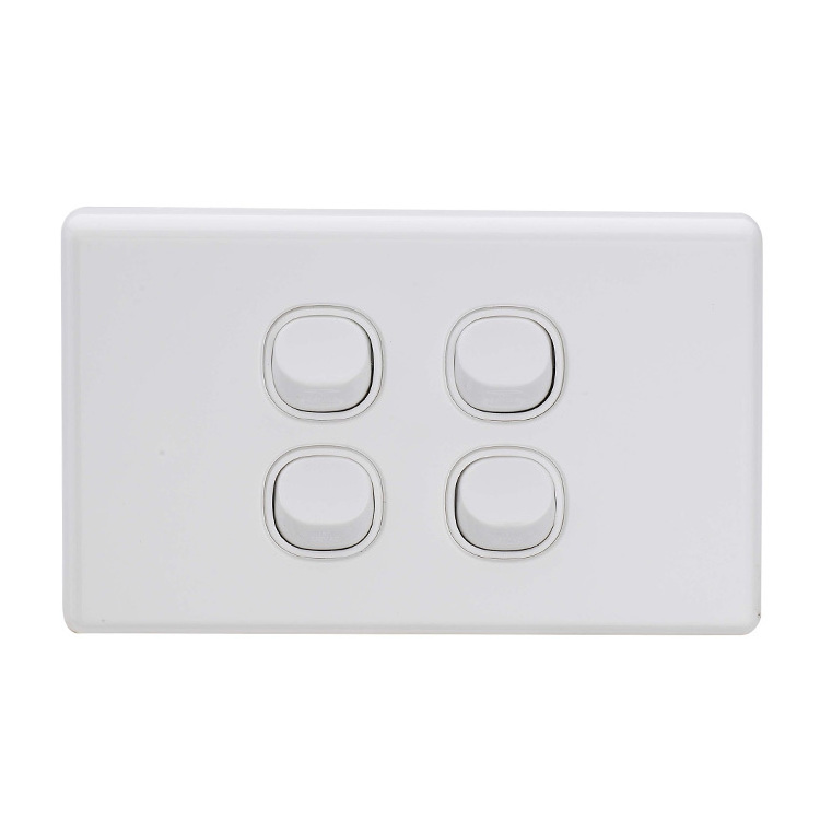 Saa Approved Australia Standard Slimline 6 Gang 2 Way LED light Customized Logo Brand Wall Switch