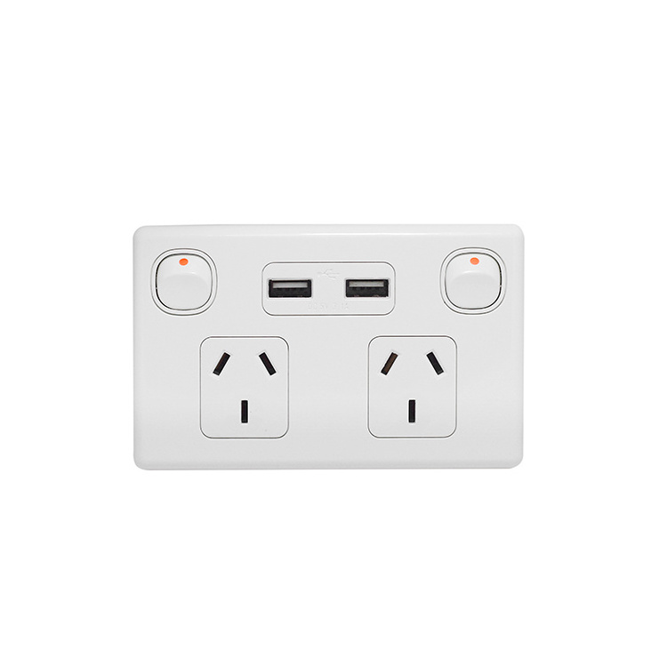 USB Double Power Point Socket Outlet 10A electrical  dimmer And Switch brand