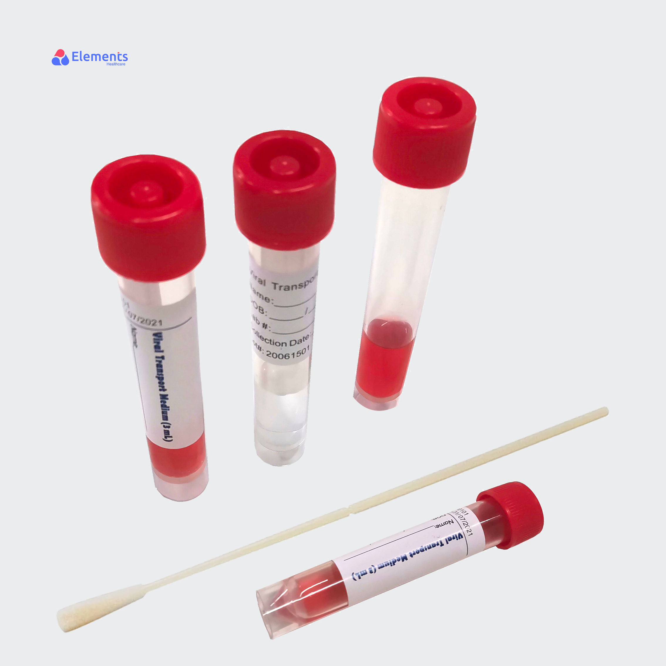 CE/ISO Medical Disposable Virus Sampling Kit with Nasal/Throat Swab VTM Tube and Bio Bag