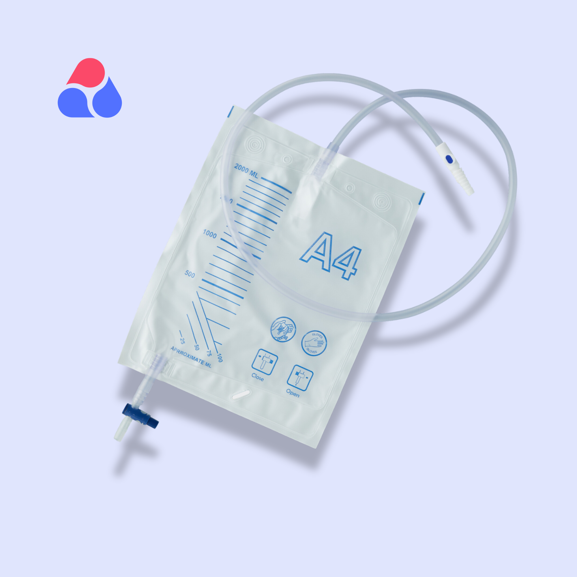 CE ISO 2000ml/2L Medical Urine collection Bag With T Valve Adult Disposable Anti Reflux PVC Urostomy Night Drainage Bag