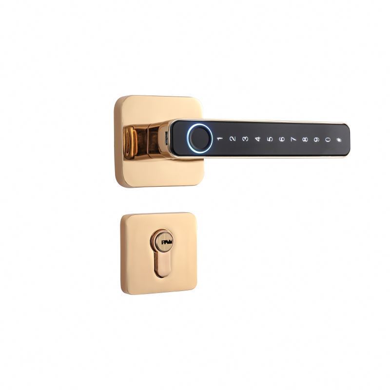 USB port smart lever digital door handle fingerprint indoor lock set password latch lock bedroom door lock