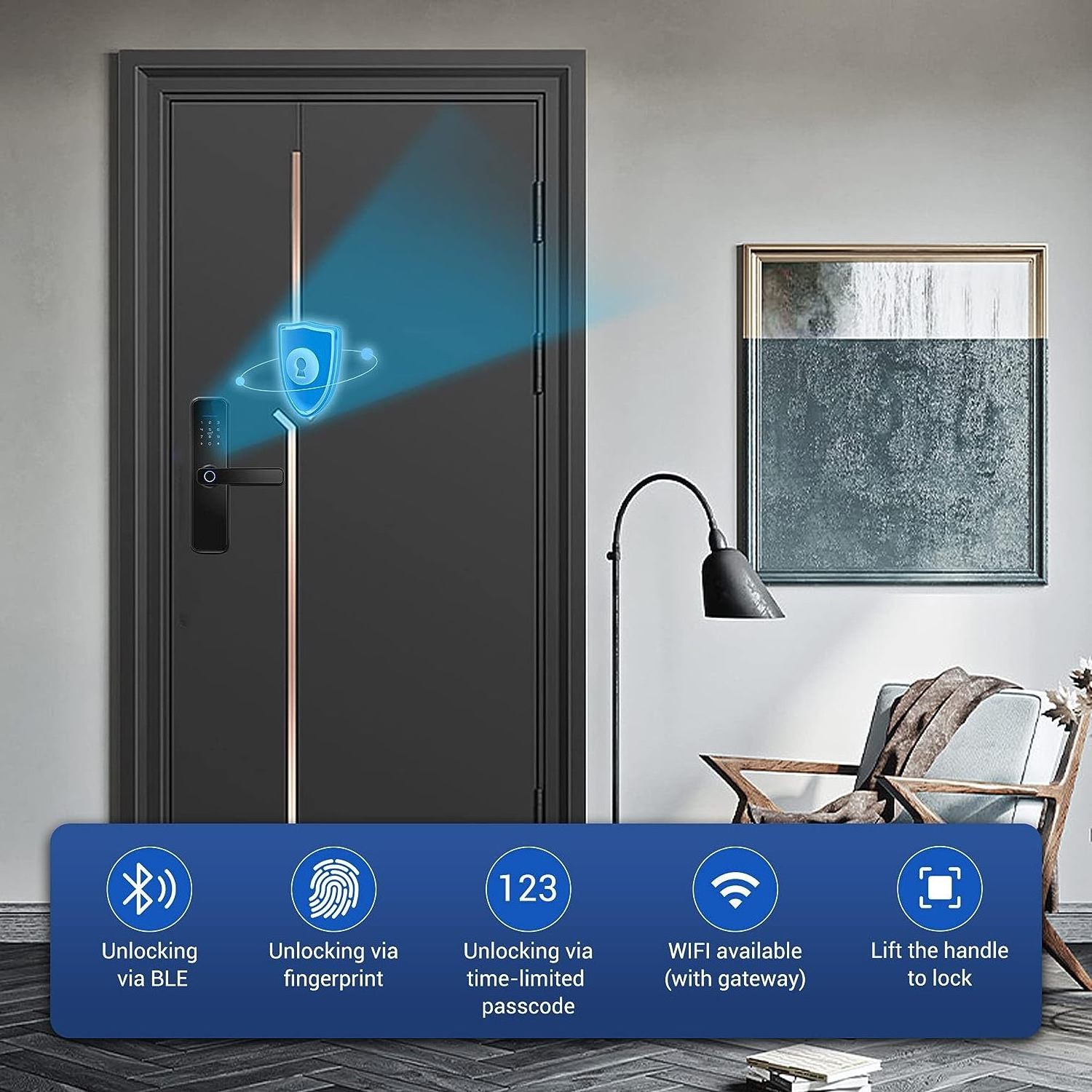 Elock ES242F cheap price Safety Smart Lock Wifi fingerprint fechadura inteligente Bluetooth digital lock for home