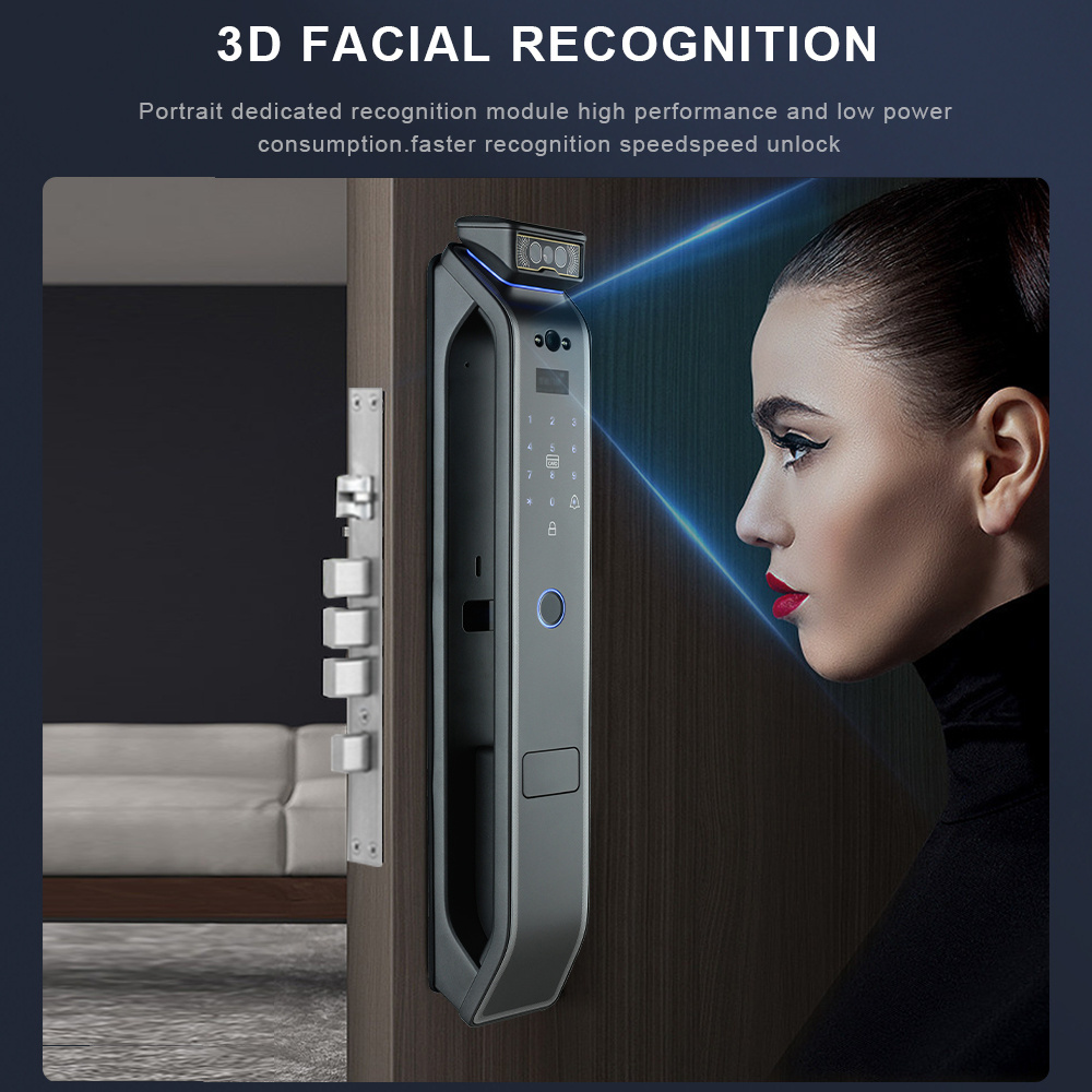 Elock ES268D digital locking mechanism biometric fingerprint SMARTLOCK 3D Face recognition wifi camera door lock