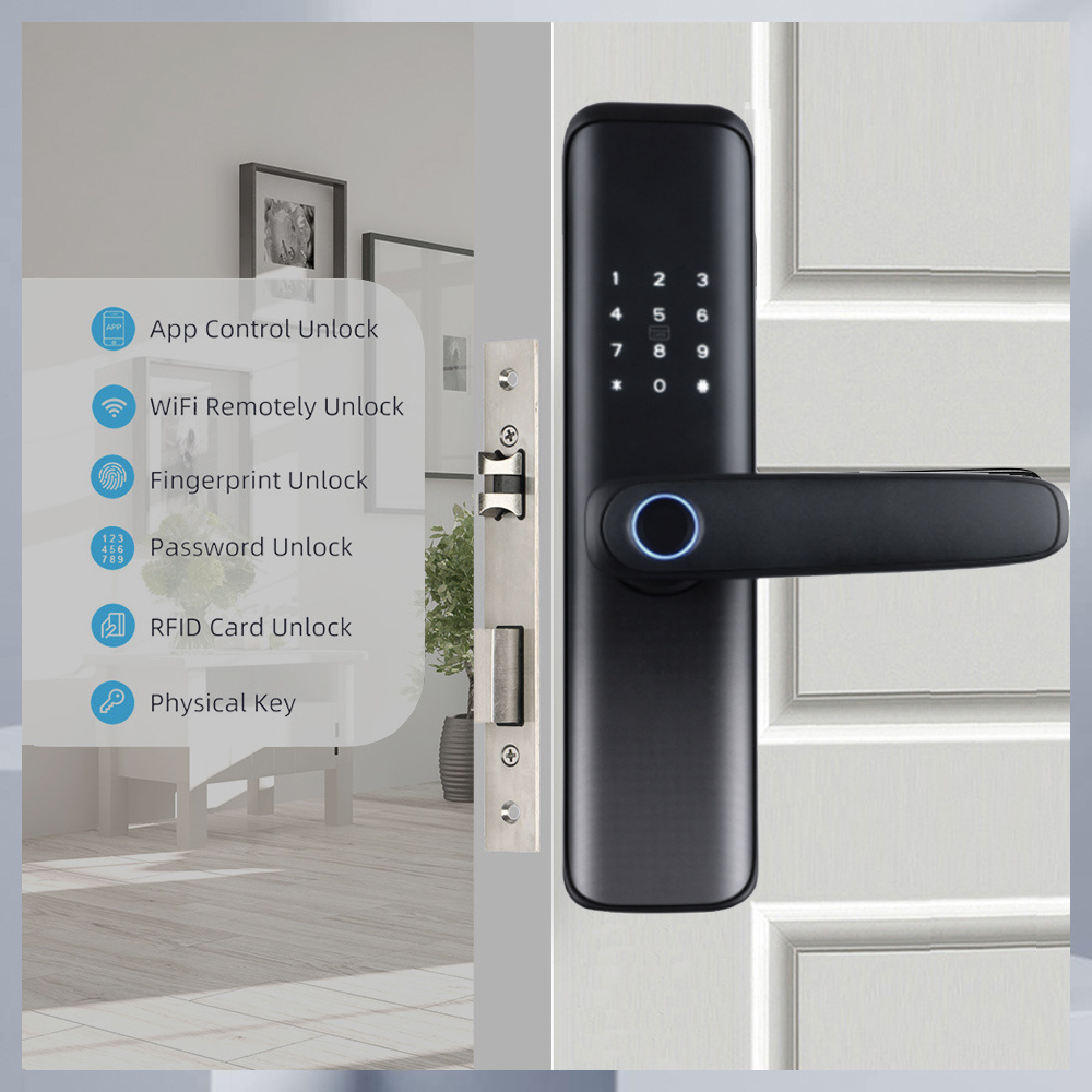 Elock ES267F fechadura deadbolt digital 5050 double latch tuya TTlock smart gate lock smart fingerprint keyless door lock