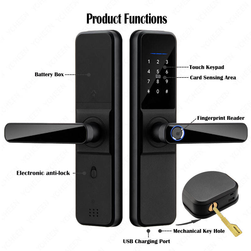 Elock ES265F zigbee deadbolt password biometric SmartLock fingerprint wifi/tt smart lock dead bolt Aluminum Alloy Smart Locks