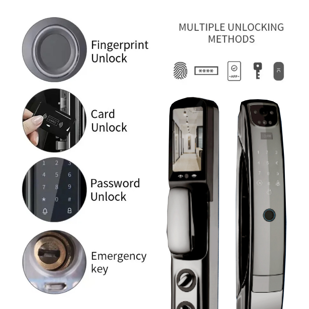 Elock ES266D SMARTLOCK biometric fingerprint smart lock digital manufacturer 3D Face recognition wifi camera door lock