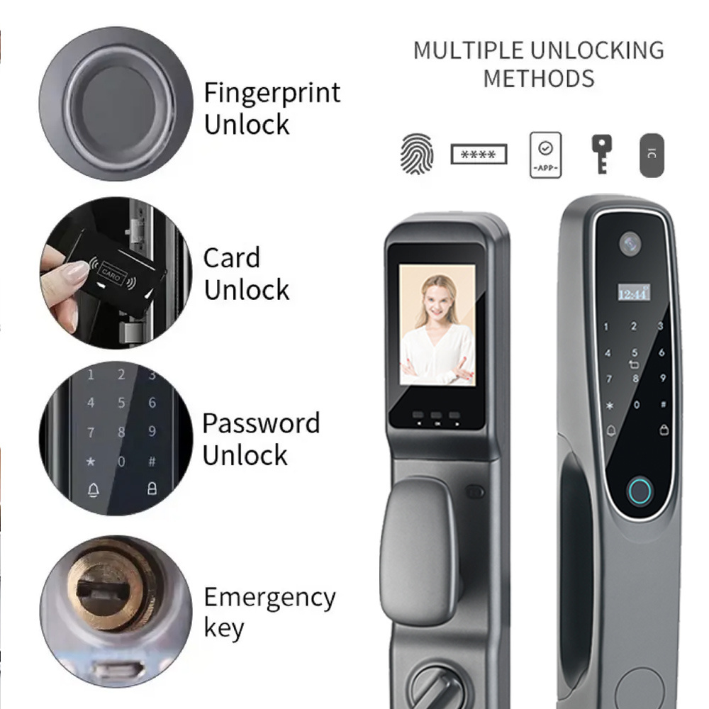 Elock ES263C israel wood exterior door lock camera wifi/tt single tuya smart waterproof steel door lock