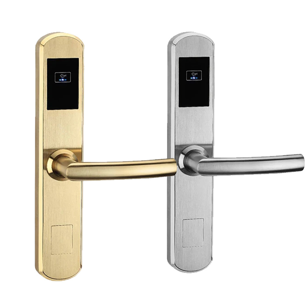 Elock ES3096 gold ZigBee hotel door lock systems automatic rfid card professional oem hotel lock