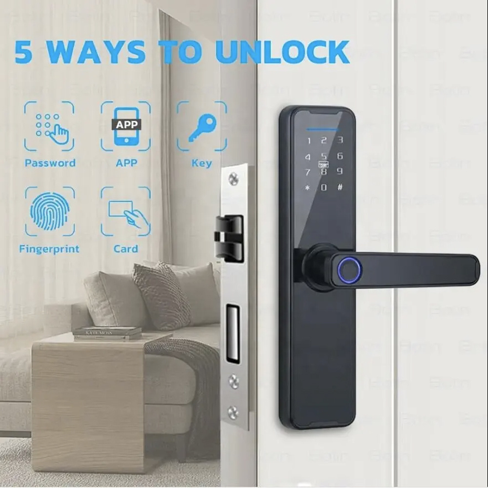 Elock ES242f smart home tuya 5050 Mortise akilli kilit tuya professional oem apartment smart deadbolt lock