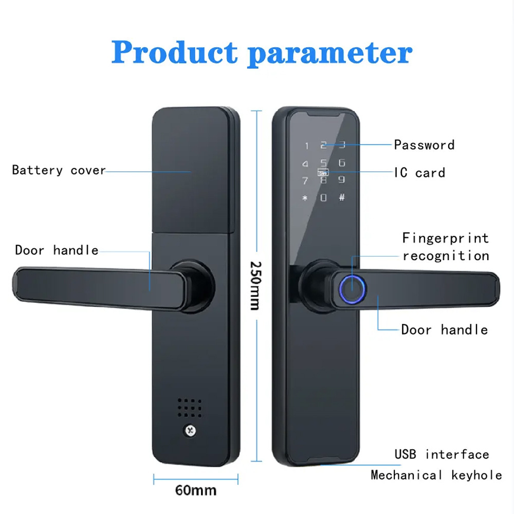 Elock ES242f smart home tuya 5050 Mortise akilli kilit tuya professional oem apartment smart deadbolt lock