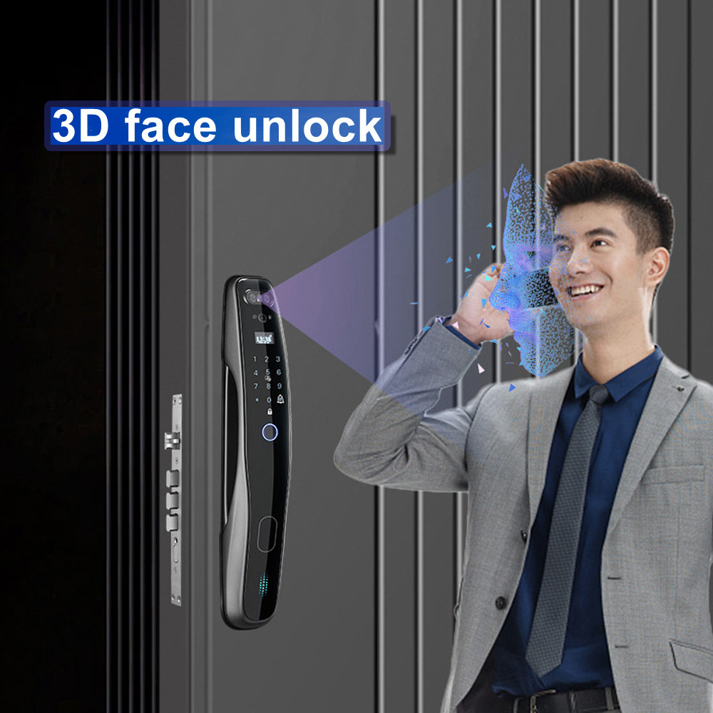 Elock ES241D fechadura digital 3D Face recognition password key temporary password smart door lock