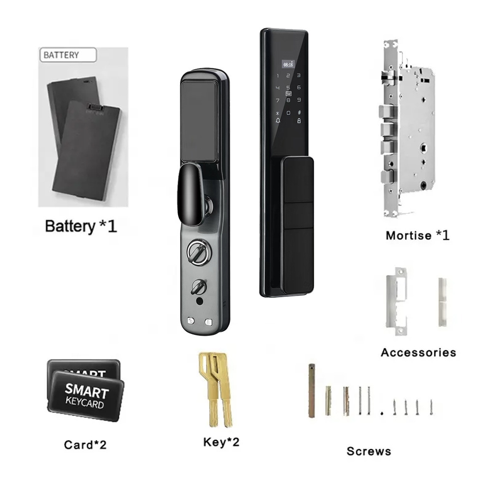 Elock ES260F luxury Tuya wifi app keyless door lock umnyy zamok fingerprint password SMART gate anti-theft door lock