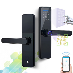 Elock Tuya TTLOCK App Ble Electric Keyless Biometric Fingerprint Password Digital Smart Apartment Room Entry Door Handle Locks