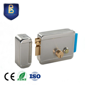 access control lock manufacturers brass fechadura eletrica Electric Rim Lock with double cylinder main gate lock