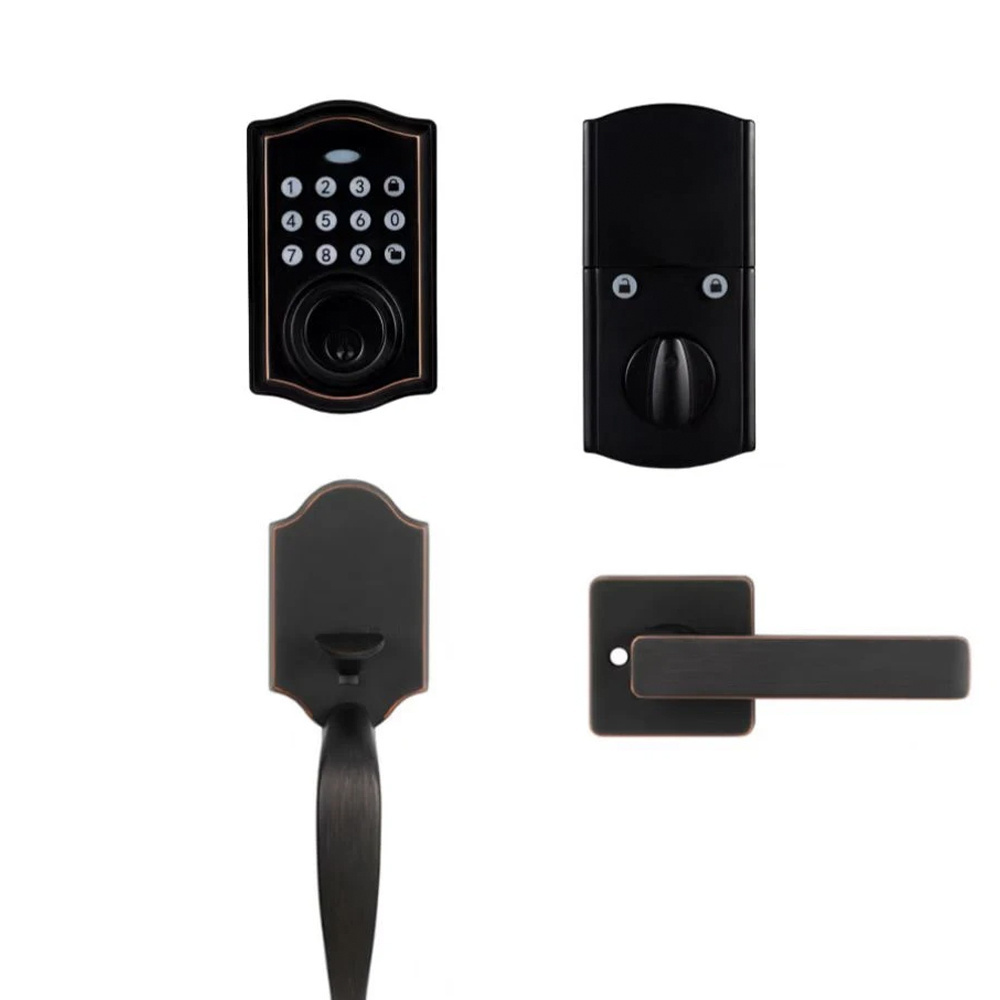 Elock ES224 Smart Front Door Handleset Password PIN Code door lock set Deadbolt With Keypad Deadbolt Lock