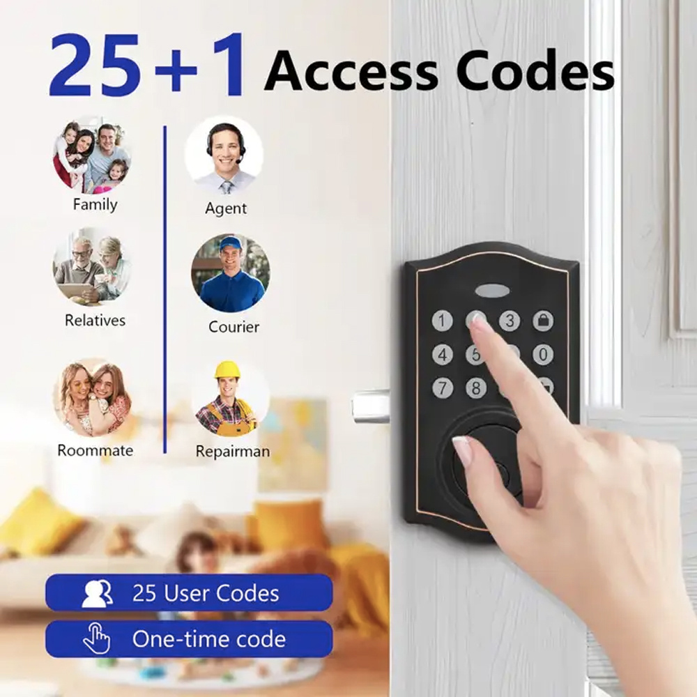 Elock ES223 commercial Automatical Smart Deadbolt Lock Password PIN Code Deadbolt With Keypad Deadbolt Lock