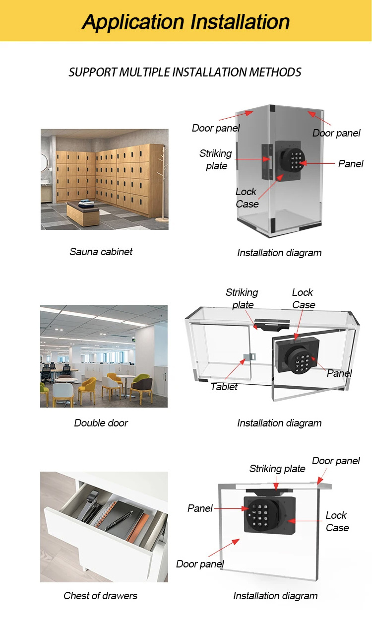 Elock ESF029 fingerprint smart hidden rfid cabinet lock hidden locks drawers Electronic locks