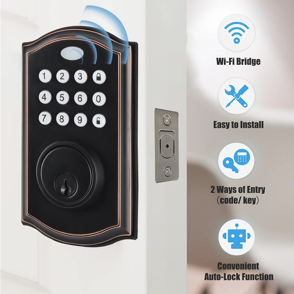 Elock ES223 programmable Automatical Smart Deadbolt Lock Password PIN Code Deadbolt With Keypad Deadbolt Lock