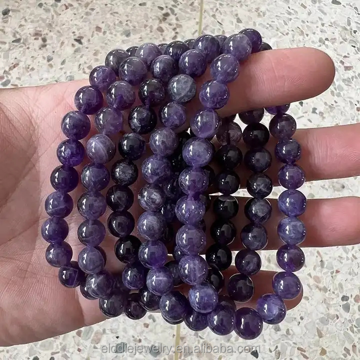 Wholesale Natural Stone Quartz Crystal Beads Bracelets 6mm 8mm 10mm Agate Beads Handmade Gemstone Bracelets for Women and Men