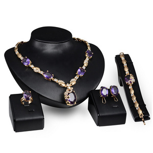 2023 Top Quality Indian Bridal Rhinestone Statement Jewelry Set