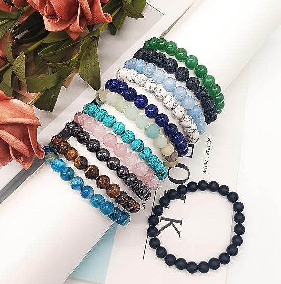 Wholesale Natural Stone Quartz Crystal Beads Bracelets 6mm 8mm 10mm Agate Beads Handmade Gemstone Bracelets for Women and Men