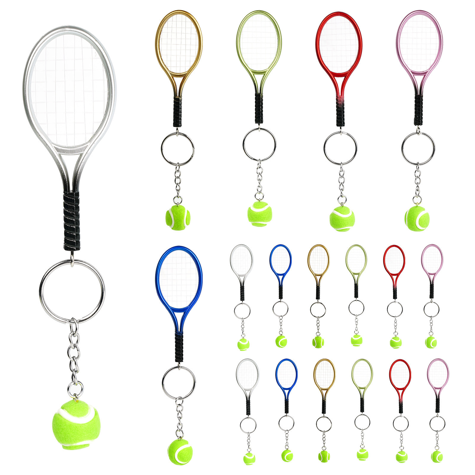 High Quality Tennis Key Chain Pendant Mini Tennis Racket Keychain Wholesale For Women Men Keyring Jewelry Accessories Gift