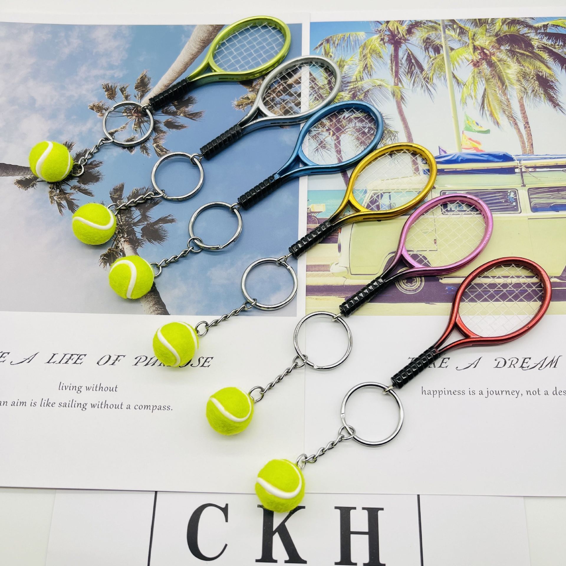 High Quality Tennis Key Chain Pendant Mini Tennis Racket Keychain Wholesale For Women Men Keyring Jewelry Accessories Gift