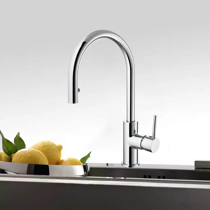 Eloira China supplier pull down single lever goose neck kitchen tap kitchen sink faucet