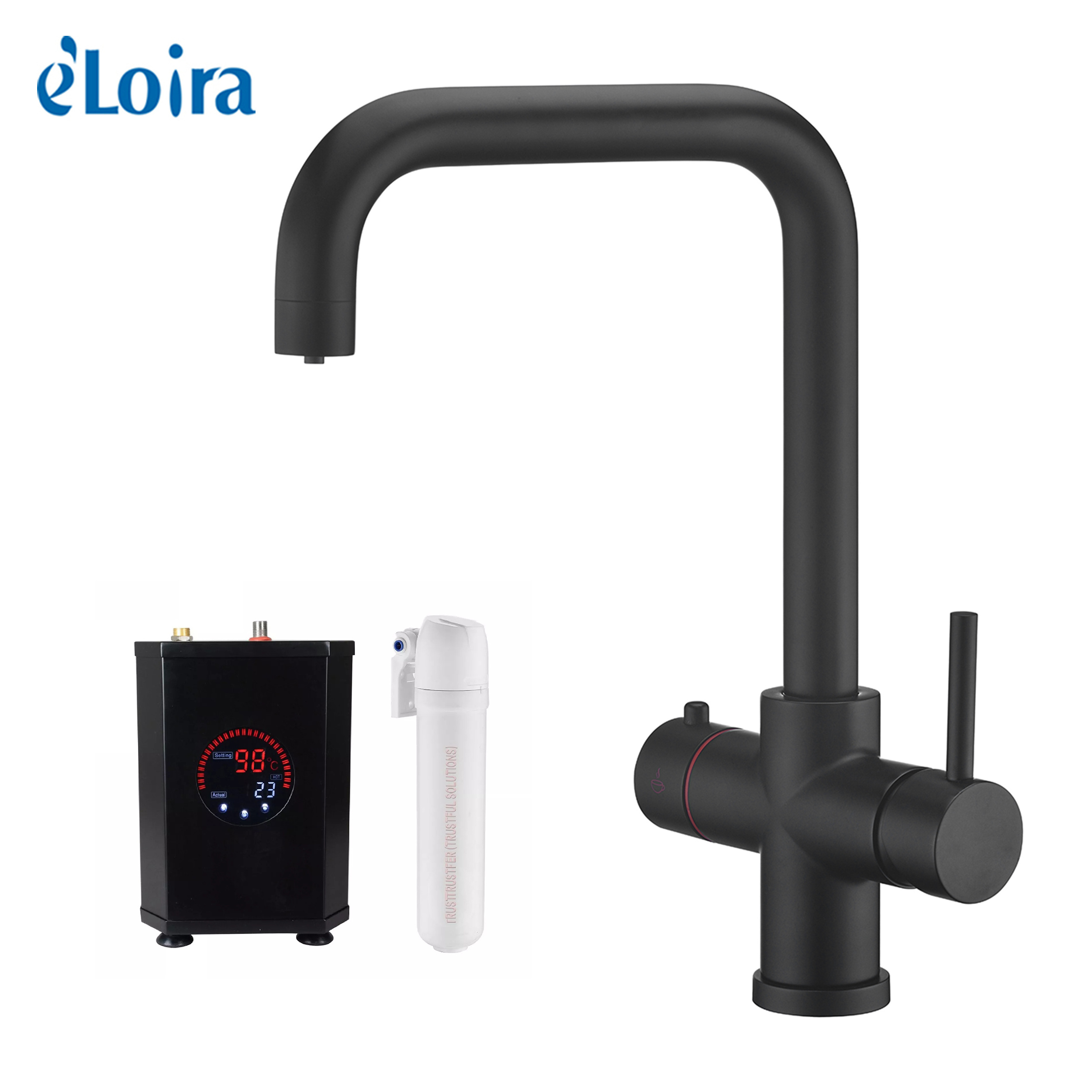 Hot Sale Blackened Copper 4 in 1 Boiling Water Tap with sparkling Water Faucet Mixer