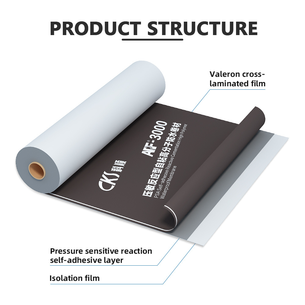 self-adhesive cementation rubber strong cross laminated film underground hdpe pvc roof waterproofing membrane