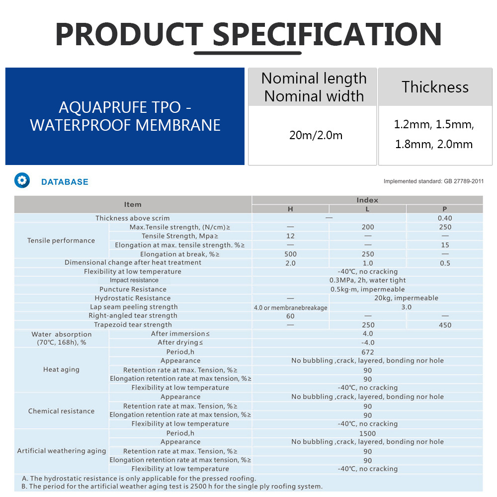 cheap price PP rubber polymer waterproof material building roofing tpo waterproofing membrane