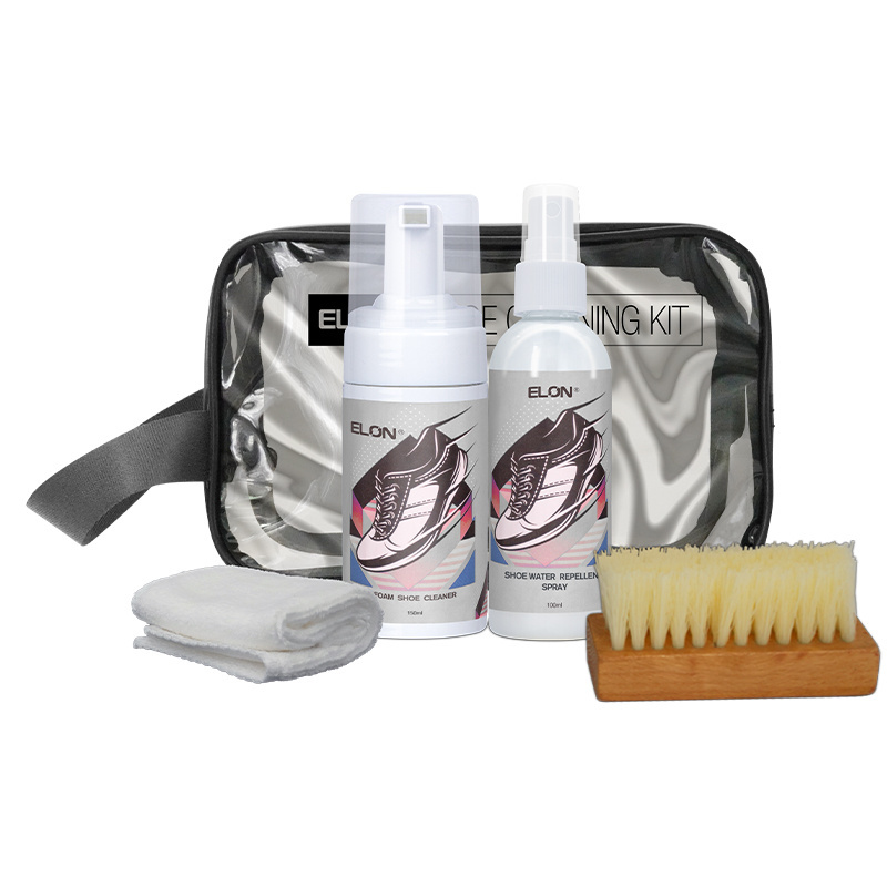 ELON Cleaning Shoes Kit with Foam Brushes Clothes Polish Whitening Cream Sneaker Clean Sets