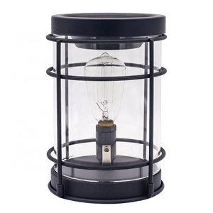 Classical Edison Bulb  Fragrance Warmer black metal electric wax melter with clear glass sleeve candle warmer