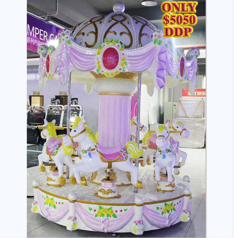 Coin operated 6seatcarousel horse merry go round carousel for sale