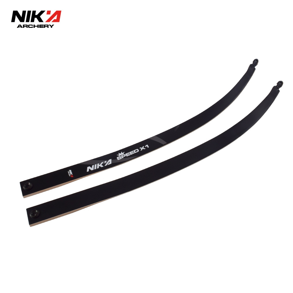 Nika Archery Limbs Custom Bamboo Fiberglass X1 White Black ILF Recurve Limbs