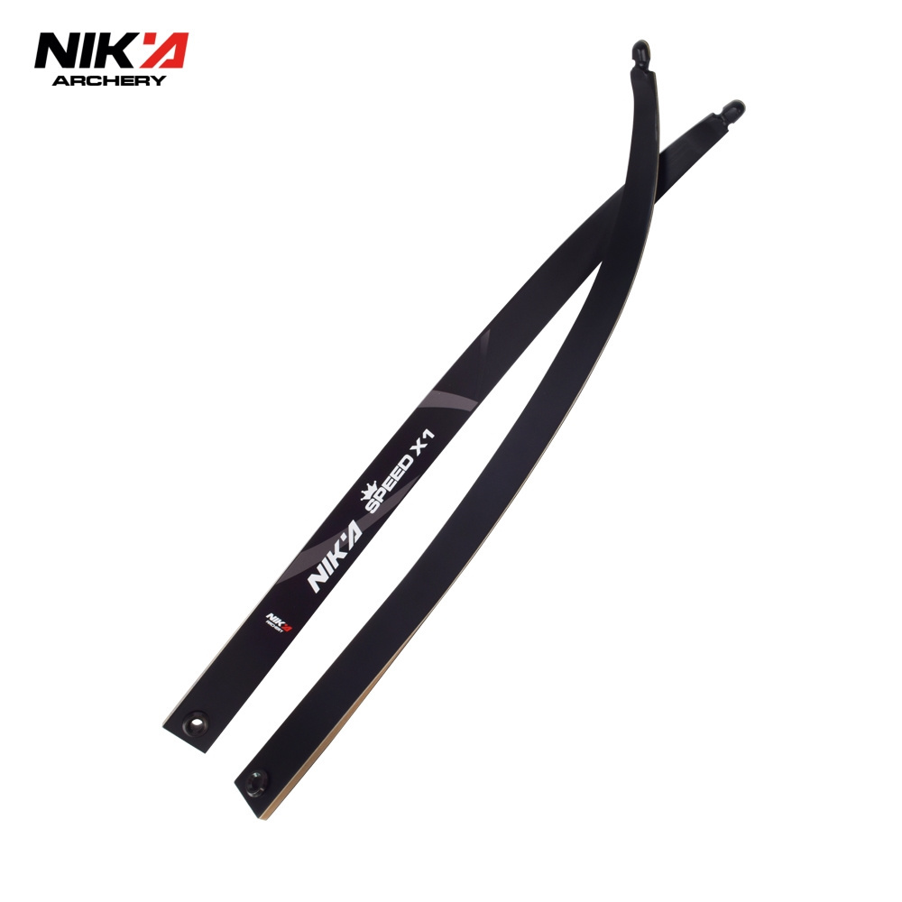 Nika Archery Limbs Custom Bamboo Fiberglass X1 White Black ILF Recurve Limbs